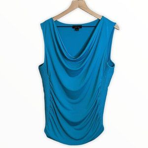 Thalia Sodi blue sleeveless draped necklace elastic side panel top size XL